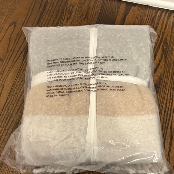 Striped Gray and Cream Throw Blanket - Picture 5 of 5